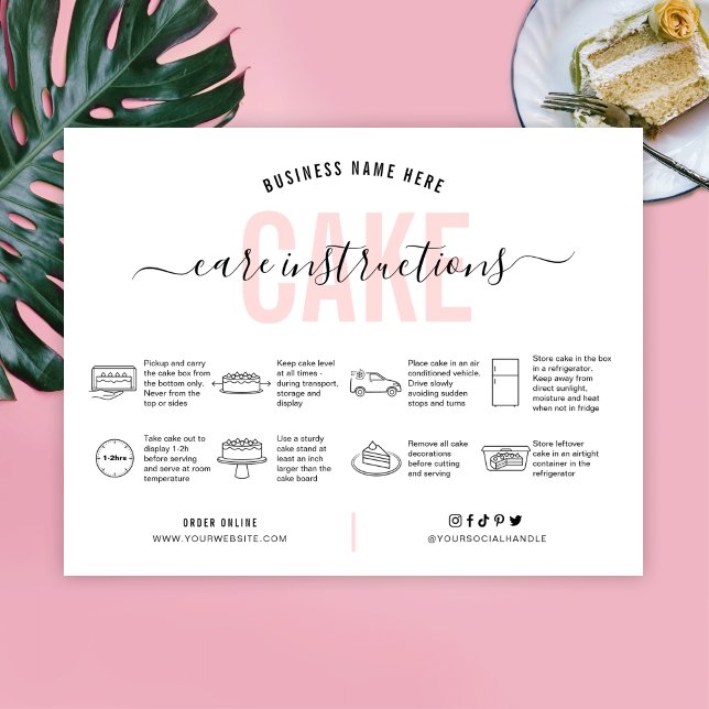 Agradecimiento Tarjeta de asistencia para pasteles Estética Rosa (Subido por el creador)