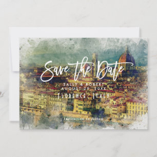 Agradecimiento Tarjeta de aviso de boda de verano en Florencia, I