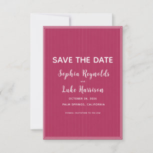 Agradecimiento Tarjeta de aviso de fecha de boda Retro Pink Magen