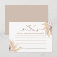 Tarjeta de Baby Shower Boho Family Traditions