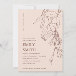 AGRADECIMIENTO TARJETA DE BABY SHOWER DE DIBUJO DE LÍNEA MARRÓN D