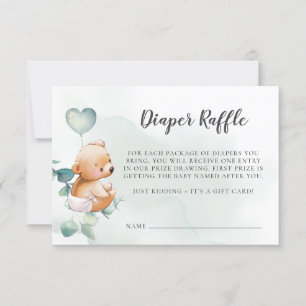 Agradecimiento Tarjeta de Baby Shower Diaper Raffle