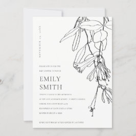 AGRADECIMIENTO TARJETA DE BABY SHOWER FLORAL DE DIBUJO DE LÍNEA B