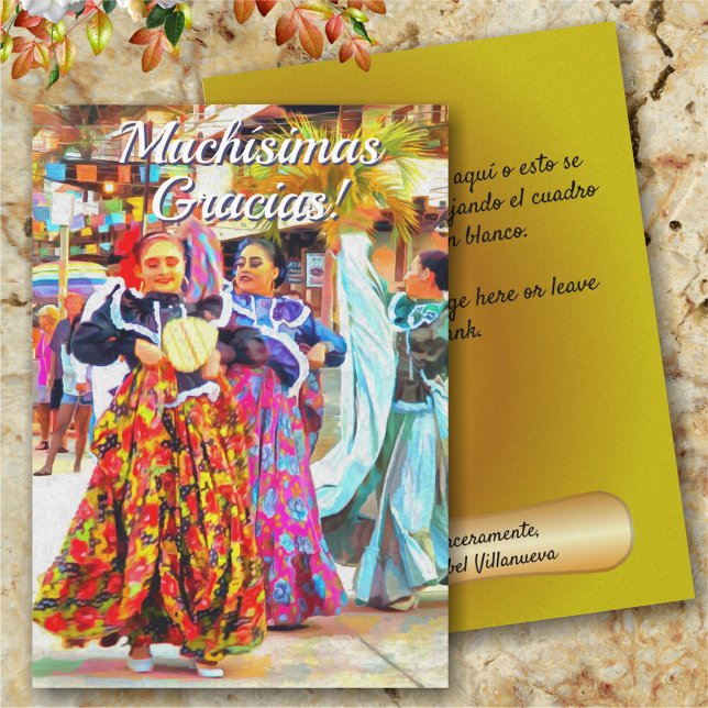 Agradecimiento Tarjeta de bailarinas del Festival Mexicano de Gra (Subido por el creador)