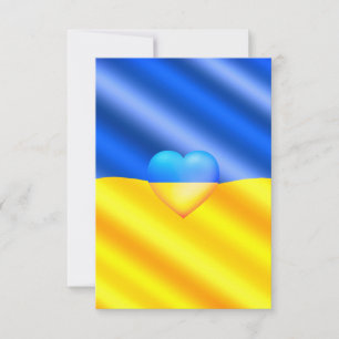 Agradecimiento Tarjeta de bandera de Ucrania Corazón Apoyo Libert