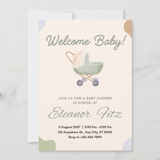 Agradecimiento Tarjeta de bienvenida al bebé (Anverso)