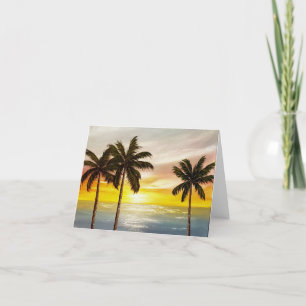 Agradecimiento Tarjeta de bienvenida en blanco con diseño tropica