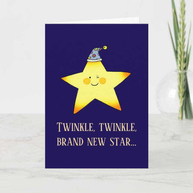 Agradecimiento Tarjeta de bienvenida para bebé con una estrella s (Anverso)