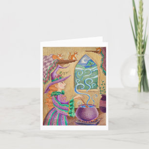 Agradecimiento Tarjeta de bienvenida Witch Cooking at Home
