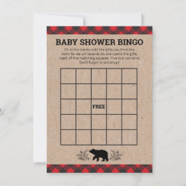 Agradecimiento Tarjeta de bingo Baby Shower Lumberjack Bear Kraft