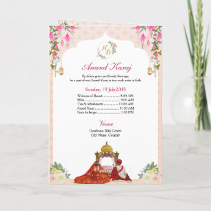 Agradecimiento Tarjeta de boda Anand Karaj, Sagan y Jaggo 4 págin