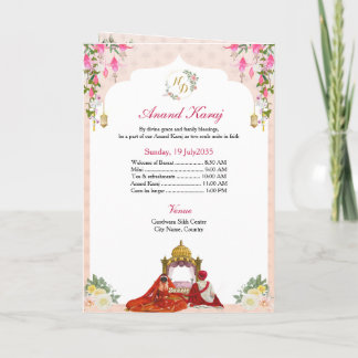 Agradecimiento Tarjeta de boda Anand Karaj, Sagan y Jaggo 4 págin
