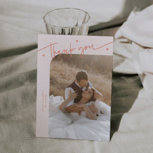 Agradecimiento Tarjeta de boda Corazón Melocotón Escritura Modern