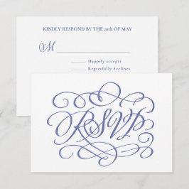Agradecimiento Tarjeta de Boda de caligrafía periwinkle para comi