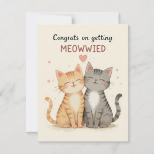 Agradecimiento Tarjeta de boda de gatos lindos, Felicitaciones po