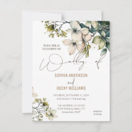 Agradecimiento Tarjeta de boda floral de flores silvestres lindas