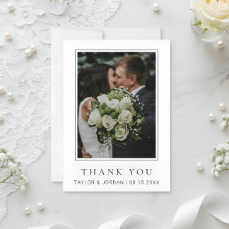 Agradecimiento Tarjeta de boda minimalista moderna personalizada