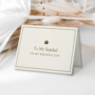 Agradecimiento Tarjeta de boda para padrastro Ivory Gold Palm