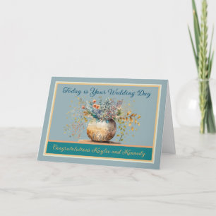 Agradecimiento Tarjeta de boda para personalizar con la base de f