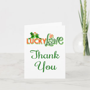 Agradecimiento Tarjeta de Boda Verde y Blanco Gracias Parejita de