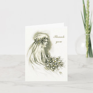 Agradecimiento Tarjeta de Boda Vintage