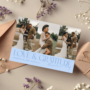 Agradecimiento Tarjeta de Bodas con Fotos Múltiples Icy Blue de A