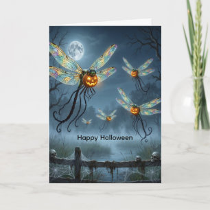 Agradecimiento Tarjeta de calabaza libélula de Halloween