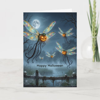 Agradecimiento Tarjeta de calabaza libélula de Halloween