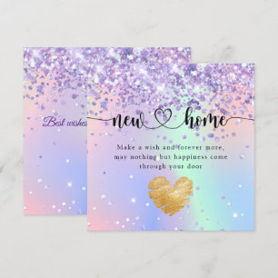 Agradecimiento Tarjeta de cambio de hogar Sparkly Holographic