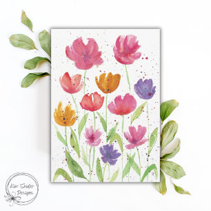 Agradecimiento Tarjeta de Campo de Flores Silvestres