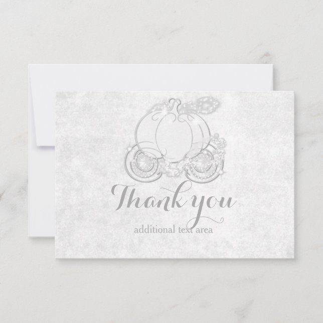 Agradecimiento Tarjeta de Carruaje de Princesa de Plata Blanca de (Anverso)