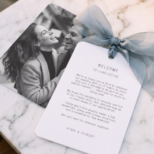 Agradecimiento Tarjeta de carta de bienvenida de boda con foto mi