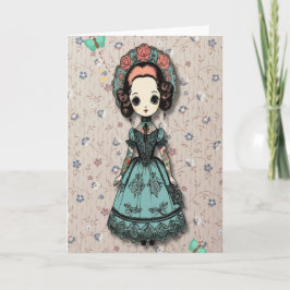 Agradecimiento Tarjeta de Chica con tatuaje de bonito sin texto