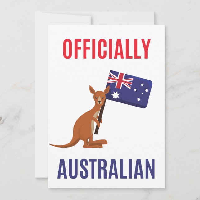 Agradecimiento Tarjeta de Ciudadano Australiano Orgullosamente Nu (Anverso)