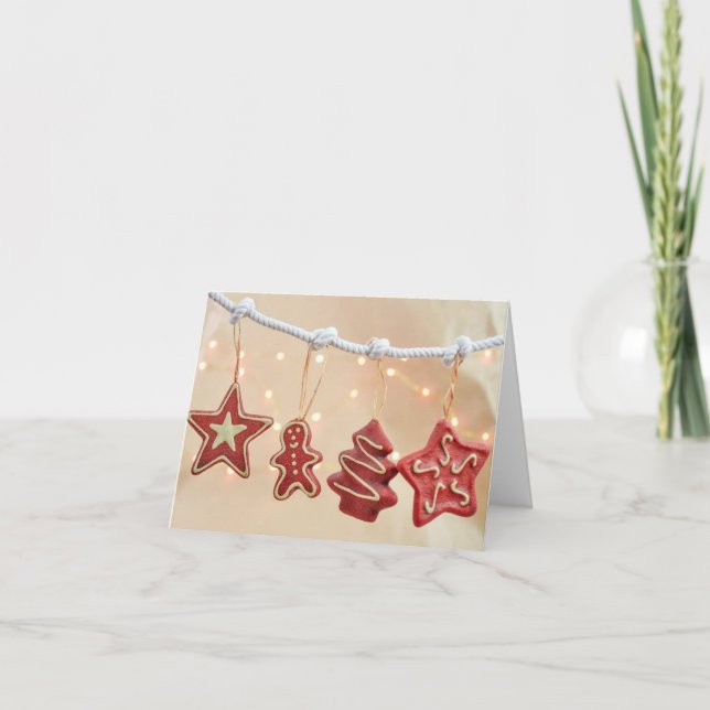 Agradecimiento Tarjeta de cocina de pan de jengibre y Navidades d (Anverso)