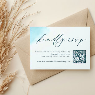Agradecimiento Tarjeta de código QR de Beach Watercolor Wedding R