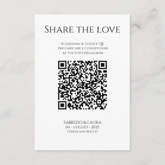Agradecimiento Tarjeta de código QR de boda - Comparte el amor