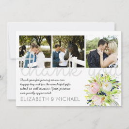 Agradecimiento Tarjeta de Colaje de Fotos de Boda de Agradecimien