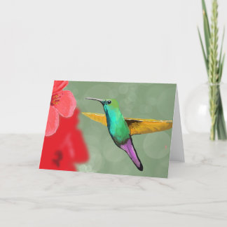 Agradecimiento tarjeta de colibrí para cualquier ocasión