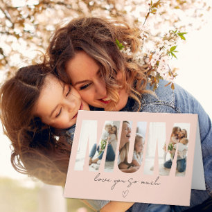 Agradecimiento Tarjeta de Collage de Fotos de MAMÁ – Mensaje Pers
