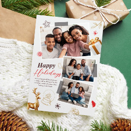 Agradecimiento Tarjeta de Collage de Fotos de Tres Familias Felic