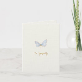 Agradecimiento Tarjeta de condolencias simple de mariposa azul co