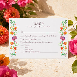 Agradecimiento Tarjeta de confirmación de boda con fiesta floral 
