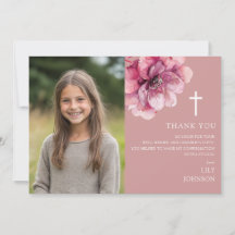 Tarjeta de confirmación de foto de flor de acuarel