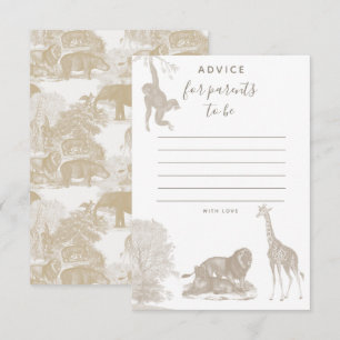Agradecimiento Tarjeta de consejos para baby shower de safari de 