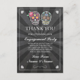 Agradecimiento Tarjeta de cráneo de azúcar rústica de pizarra de