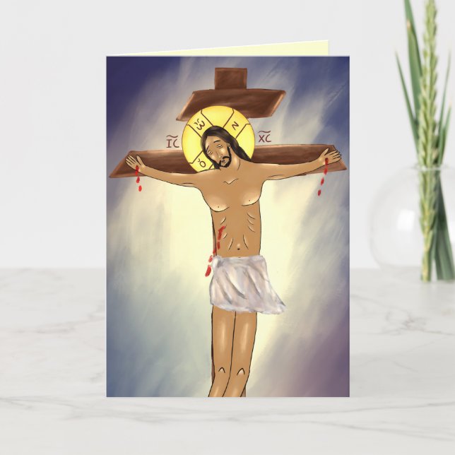 Agradecimiento Tarjeta de Cristo en la Cruz (Anverso)