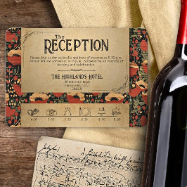 Agradecimiento Tarjeta de Cronograma de Recepción de Boda Rústica