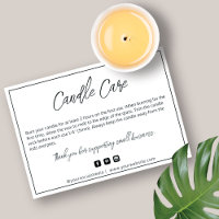 Tarjeta de cuidado de velas moderna
