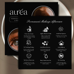 Agradecimiento Tarjeta de cuidados posteriores para maquillaje pe